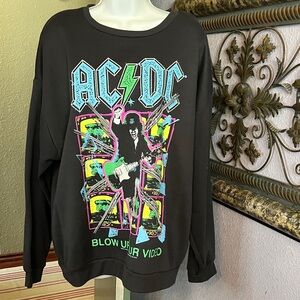 EUC AC/DC  Band Black Graphic Sweatshirt Sz XXL tall